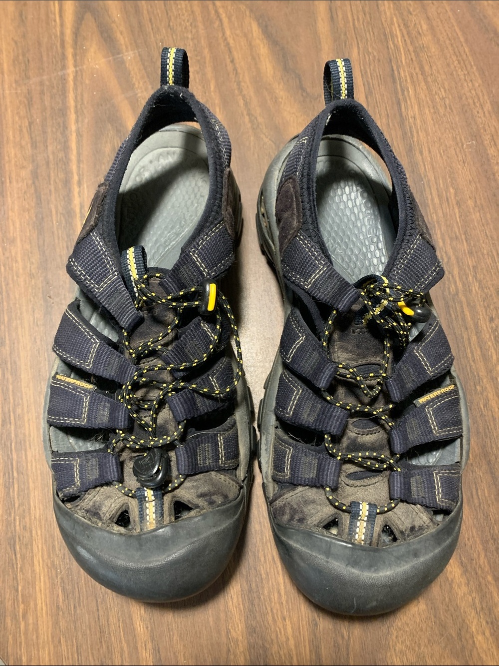 Keen Navy Blue Kids Outdoor Sandals with Yellow Accents